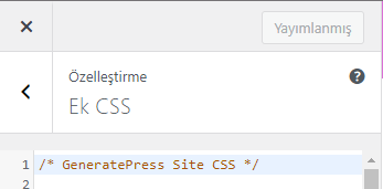 GeneratePress Teması Ek CSS Ekleme