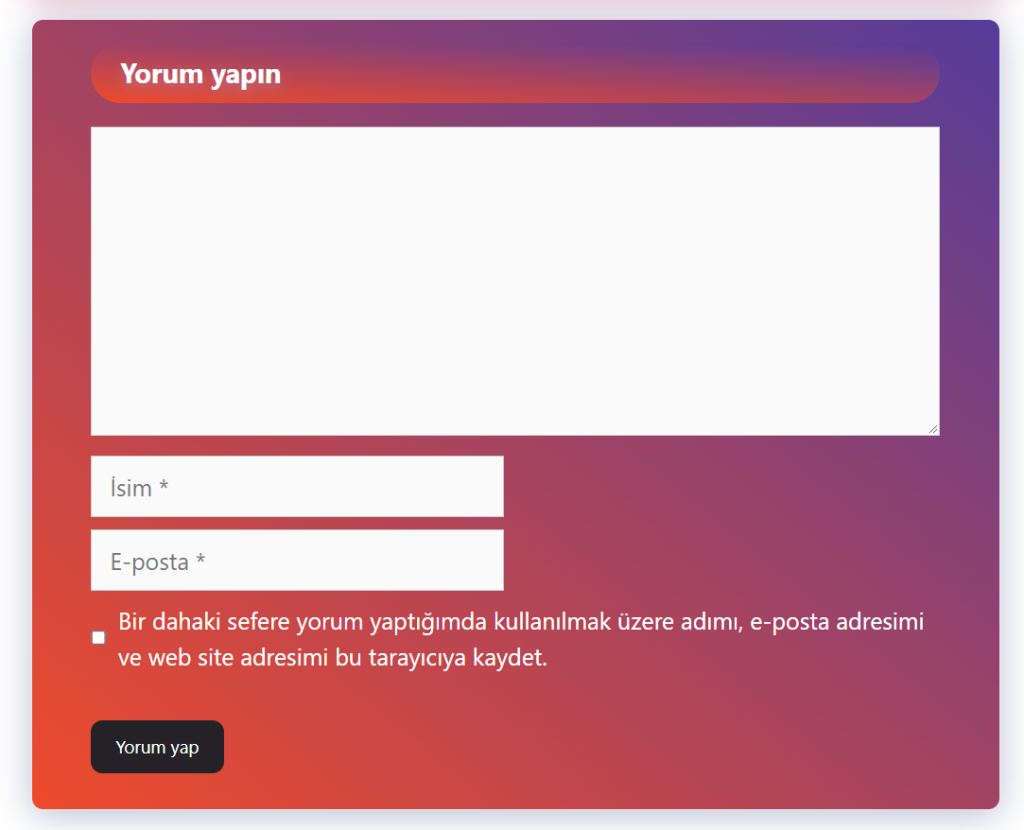 GeneratePress Teması Yorumlar Bölümü